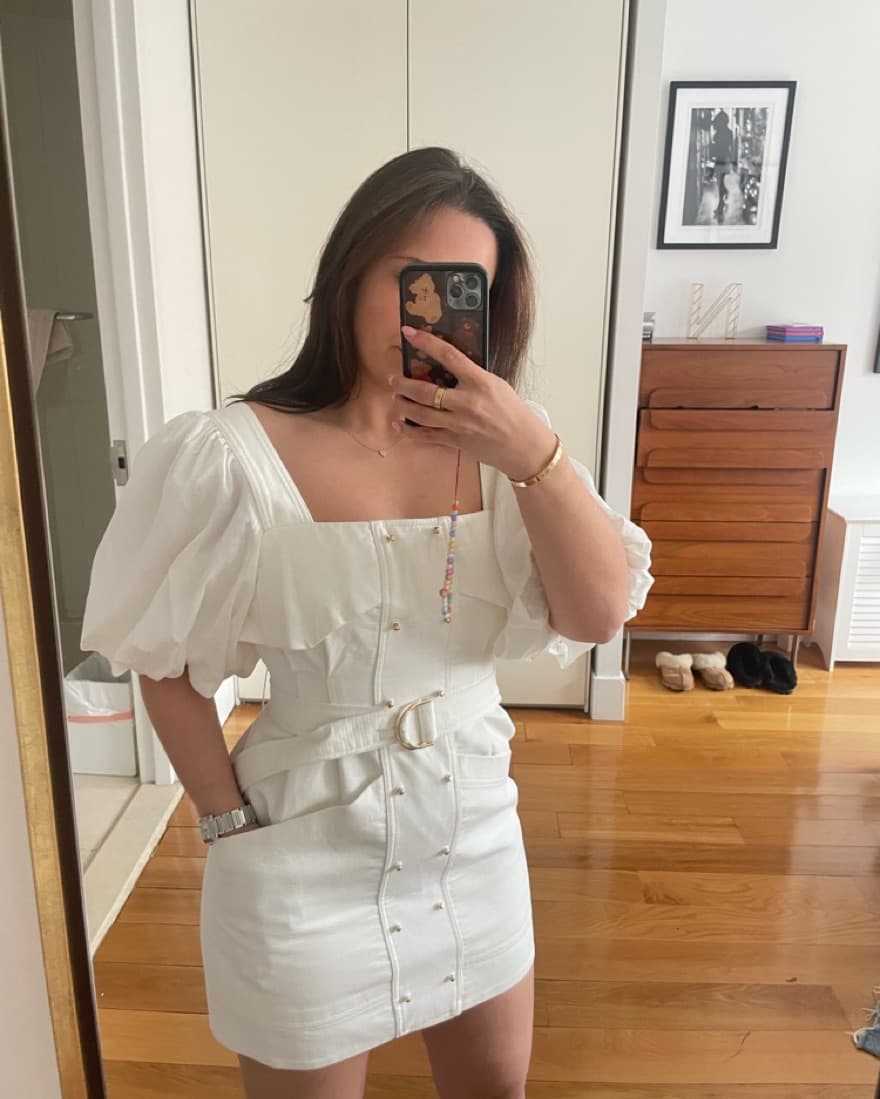 Acler Belted Mini White Dress - Image 4