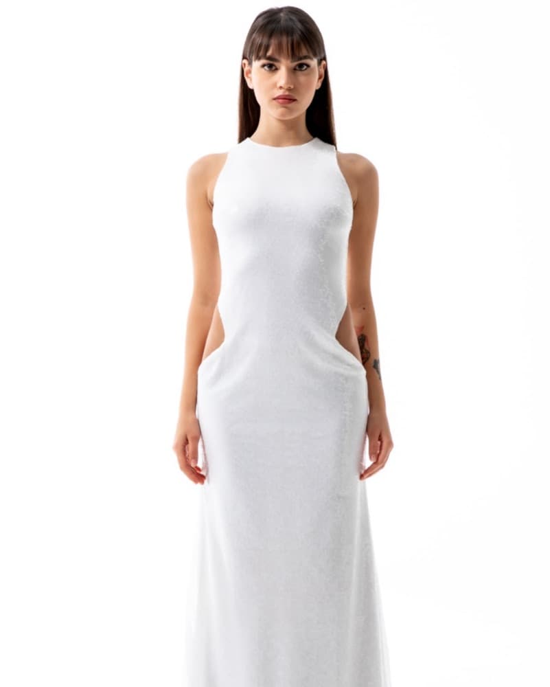Siena White Maxi Dress - Image 3
