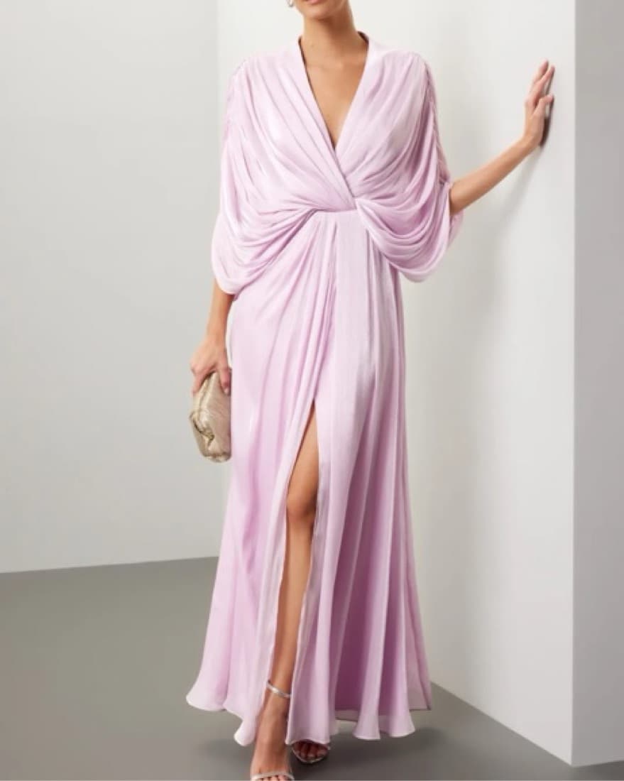 Bagley Mishka Pink Draped Gown  - Image 1