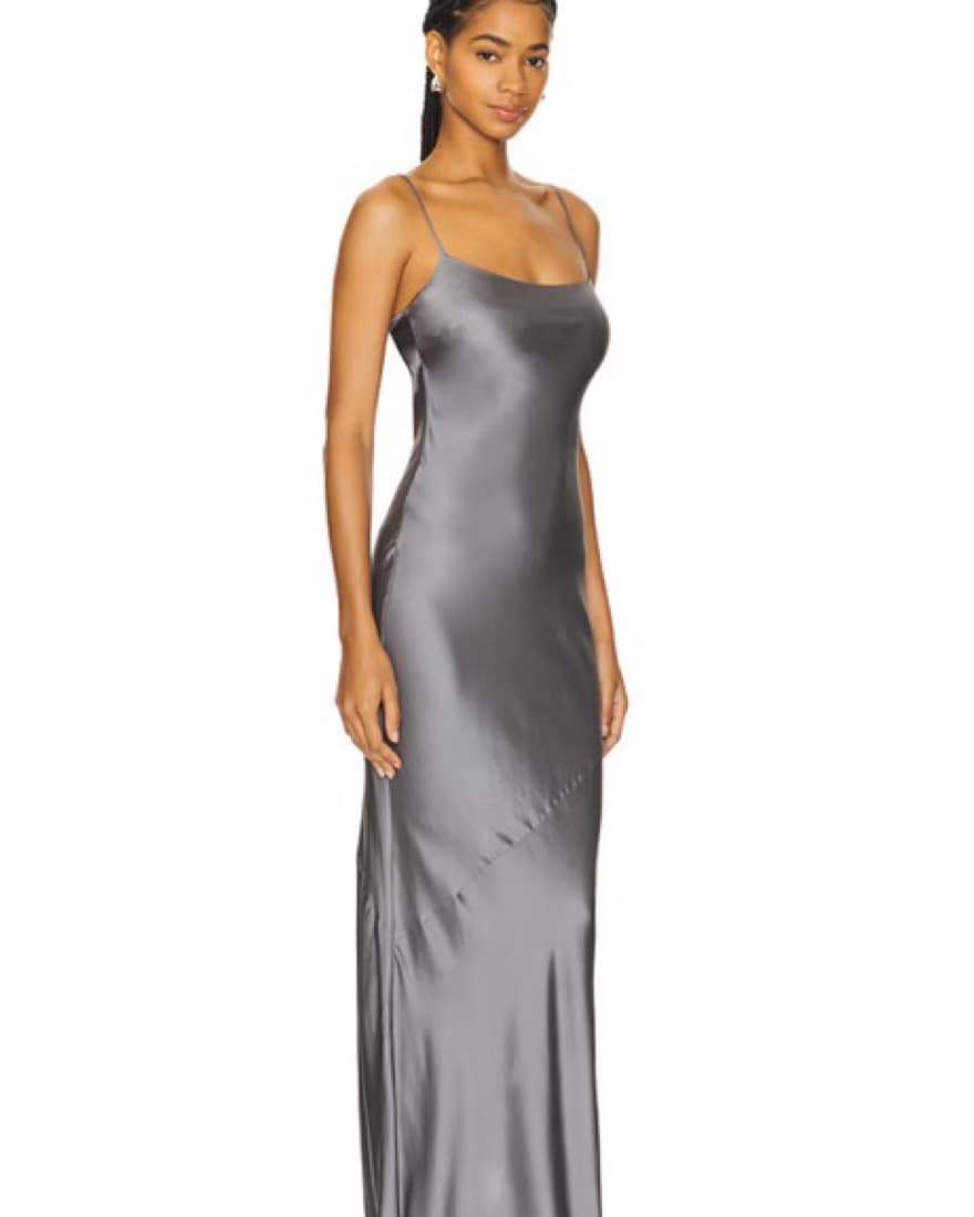 Silver Slip Dress Gown - Image 2