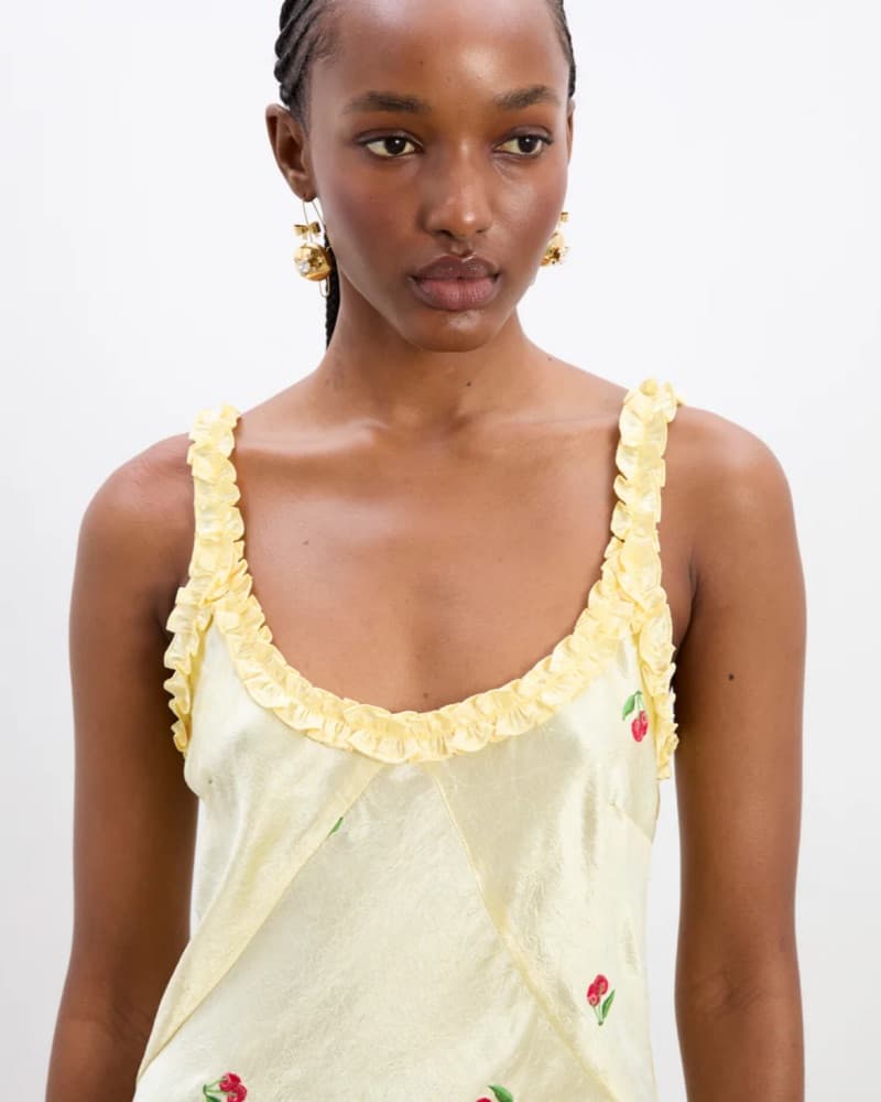 Simone Slip Midi Dress - Butter Yellow - Image 3