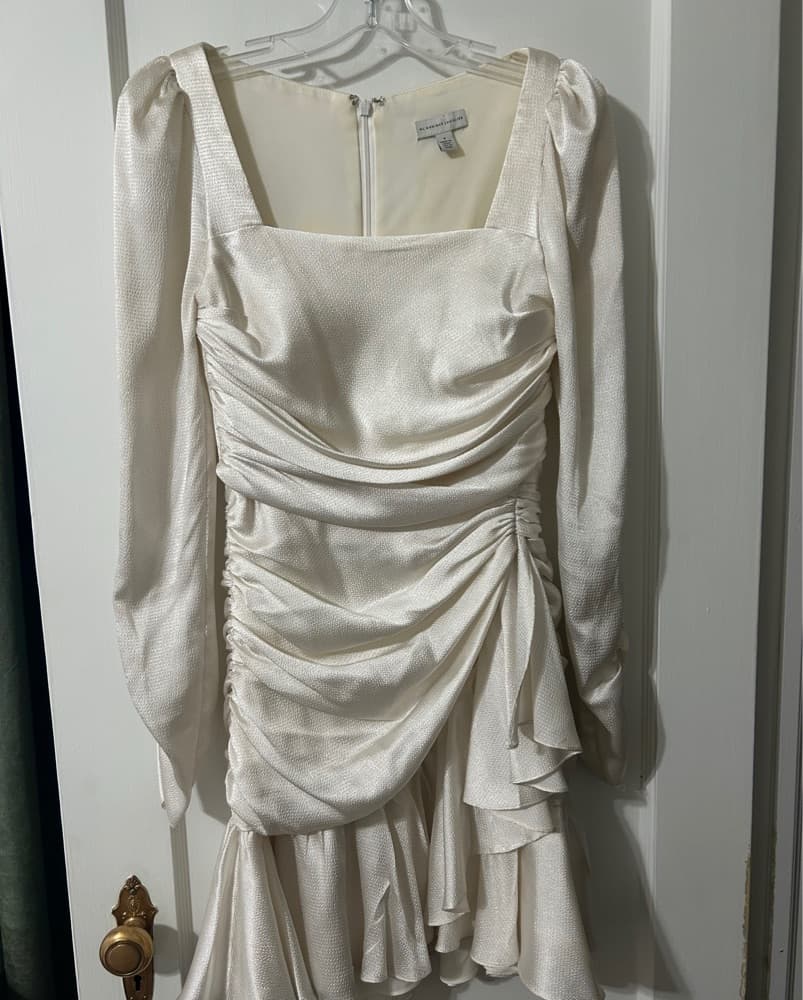 Elegant Ruffled Satin Mini Dress - Image 4