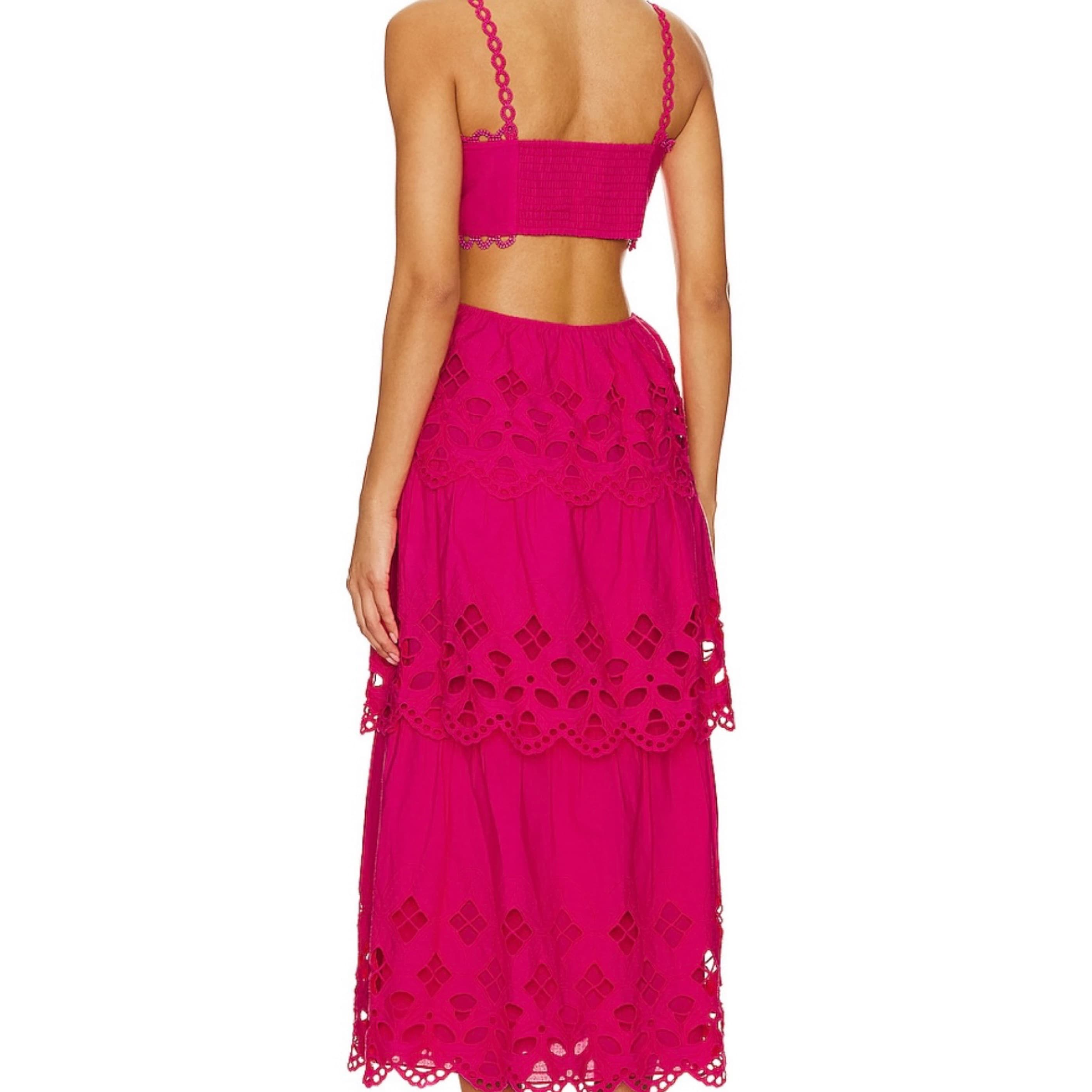 SAYLOR Elloise Midi Dress in Hot Pink  - Image 3