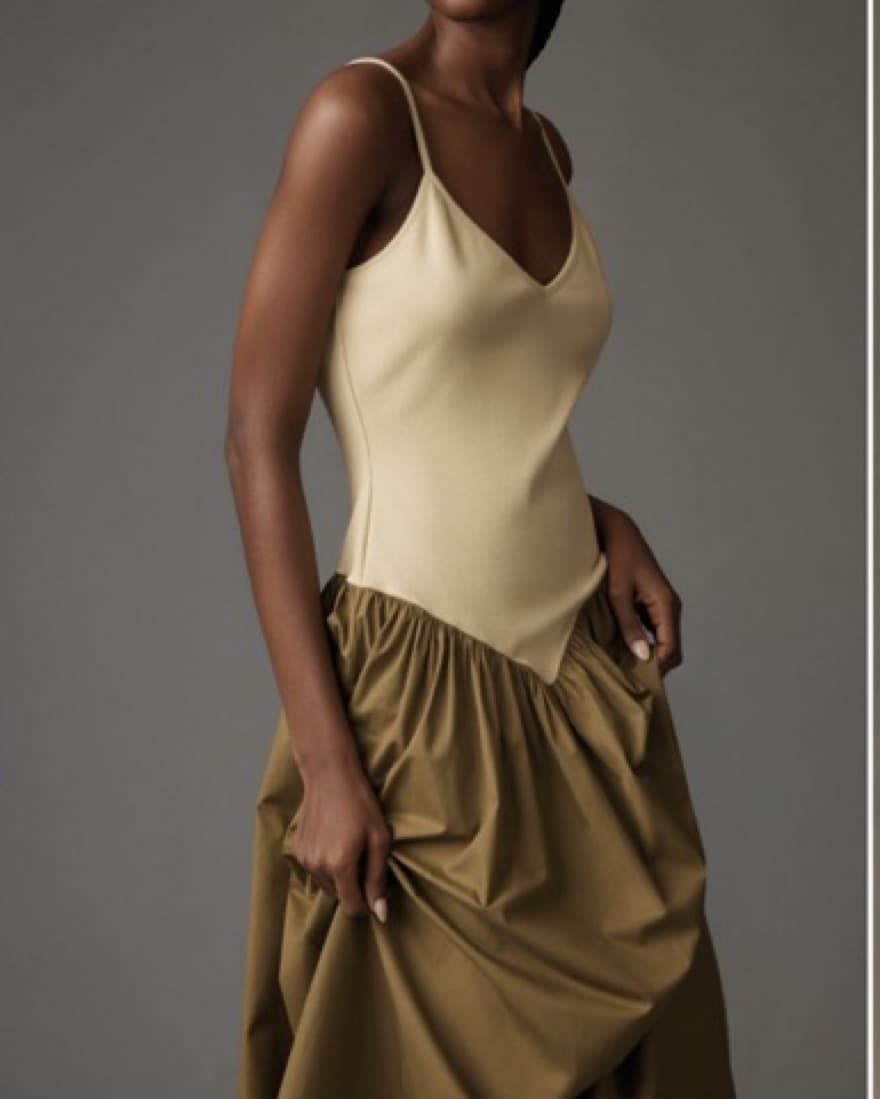 Maeve Drop Waist Poplin Midi Dress - Image 2