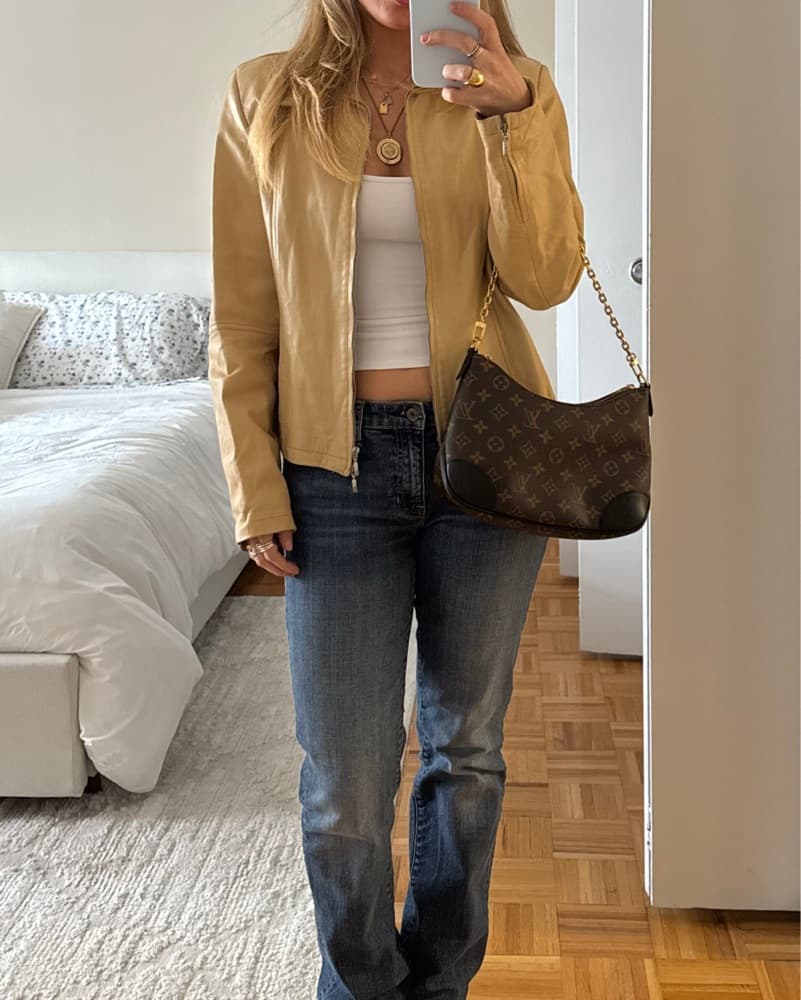 Vintage Yellow/tan Leather Jacket - Image 2