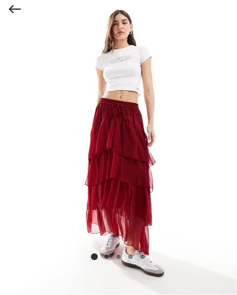 Miss Selfridge chiffon tiered maxi skirt - Image 3