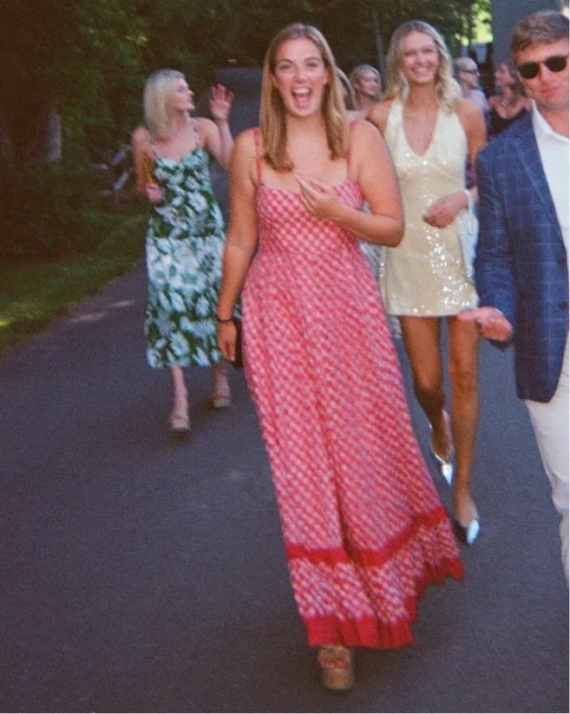 magenta checkered maxi dress - Image 4