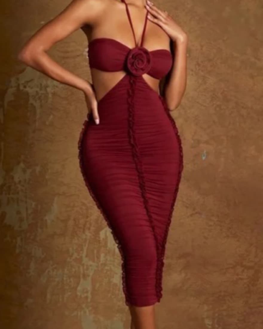 Oh Polly Cut Out Midi Dress - Image 1