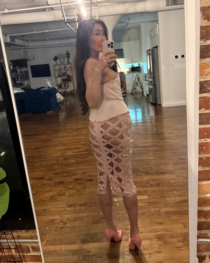 House Of CB Pink Cage Bodycon Skirt XS - Image 6