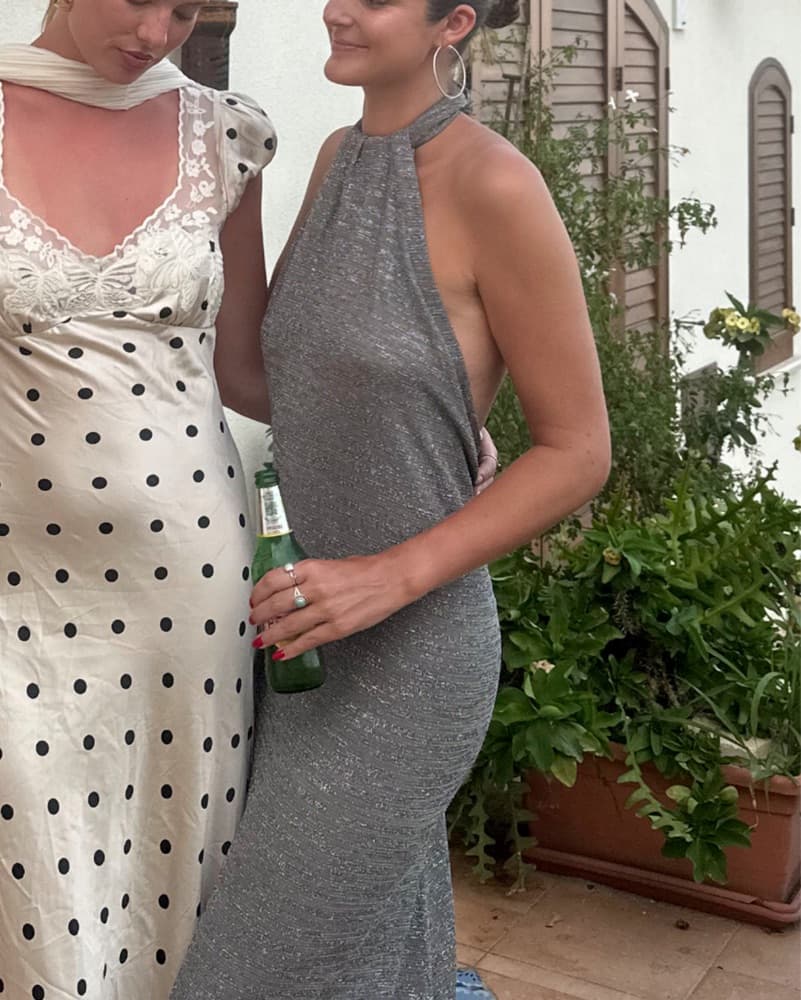 Elegant Sequin Halter Maxi Dress - Image 2