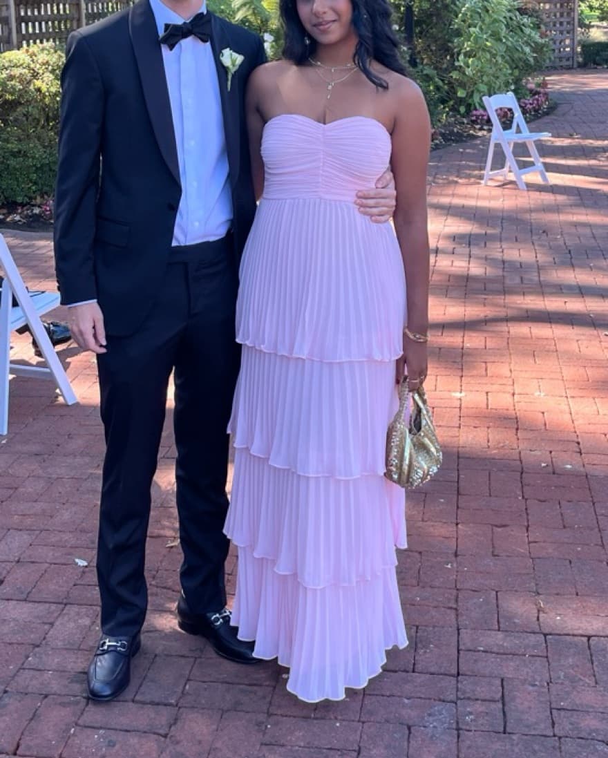 Pink Maxi Frill Dress - Image 1