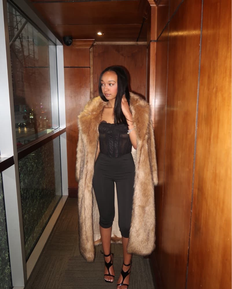 Brown faux  fur  - Image 1