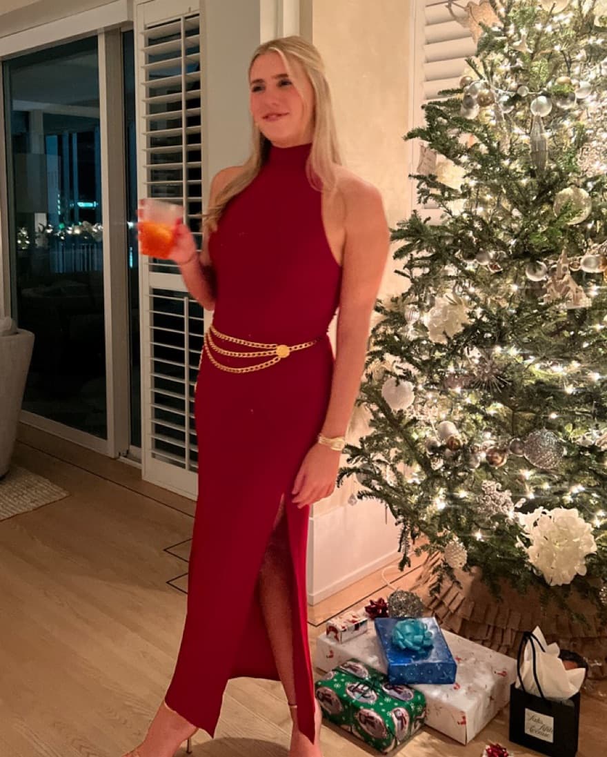 Red Halter Neck Gown - Image 1