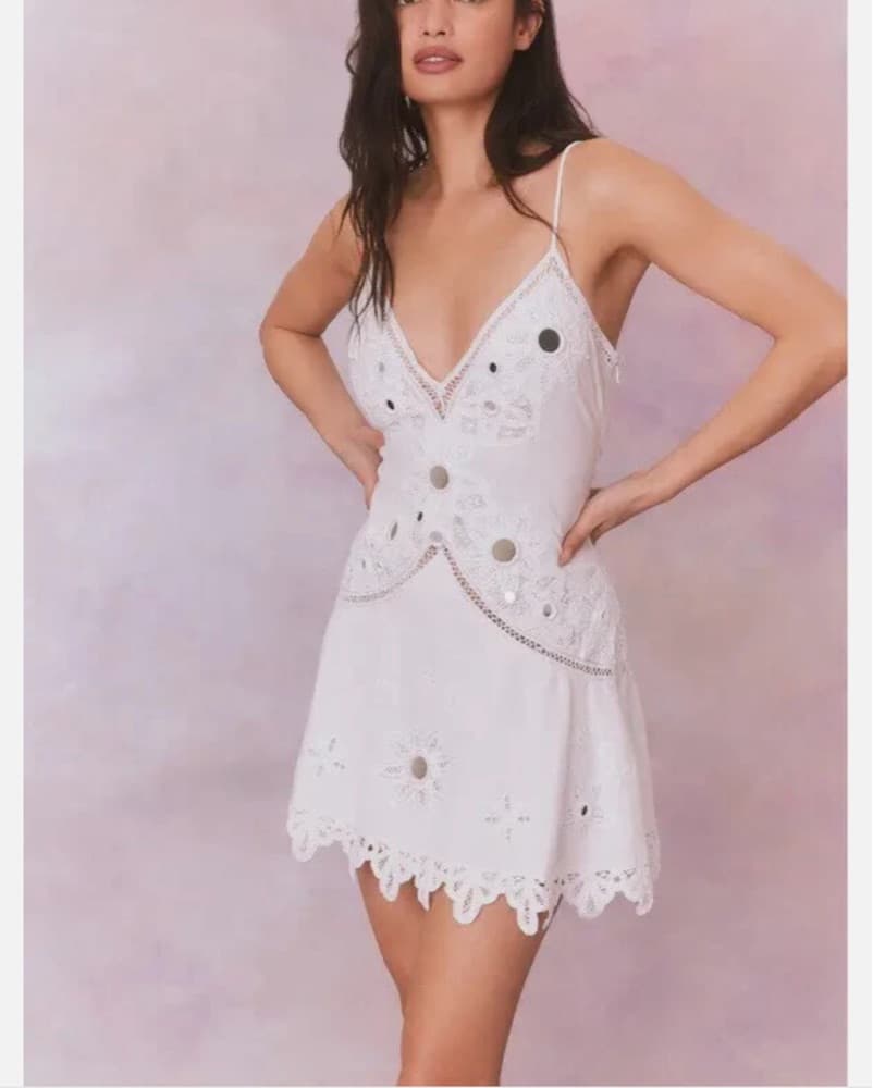 Loveshackfancy Mirror White Mini Dress - Image 2