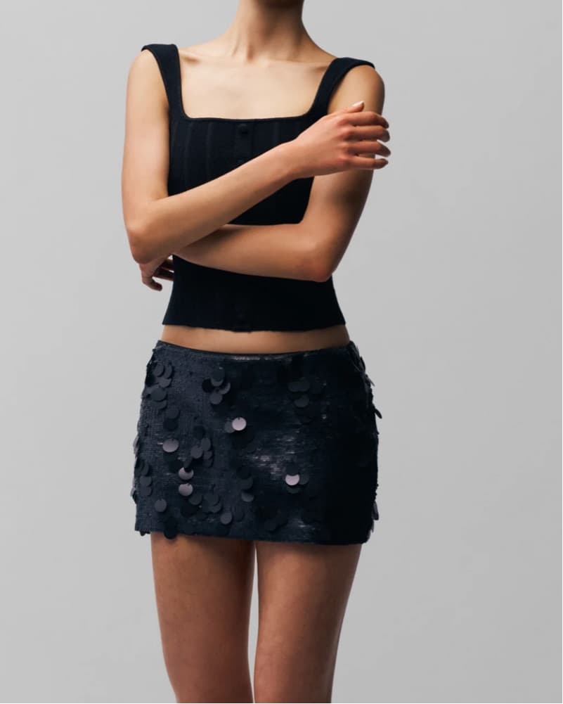 Guizio Low Rise Paillette Skirt - Image 4