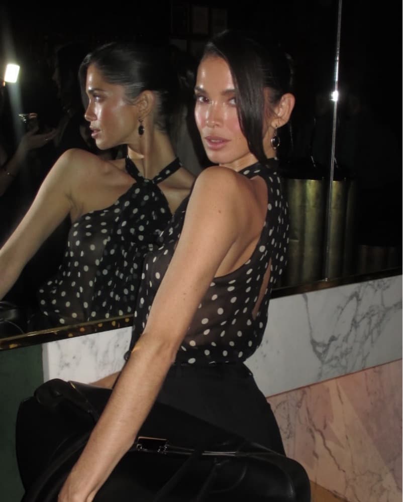 Nina Ricci Polka-Dot Sheer Silk Tank S - Image 4