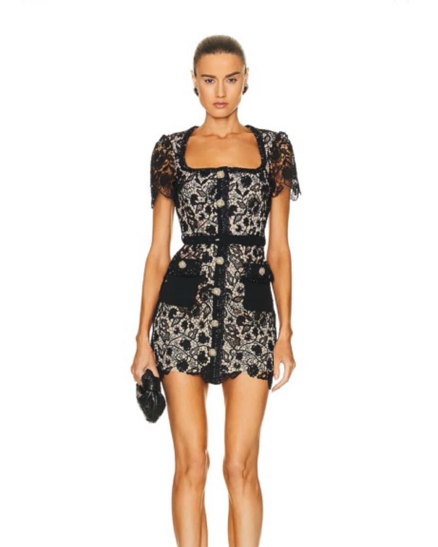 Self Portrait Guipere Lace Mini Dress - Image 1