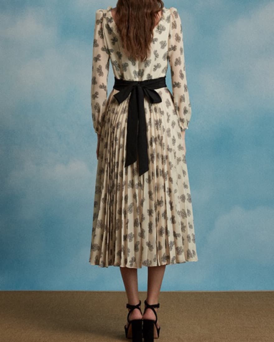 Denise Dress In Cream Bows With Embroide - Image 5