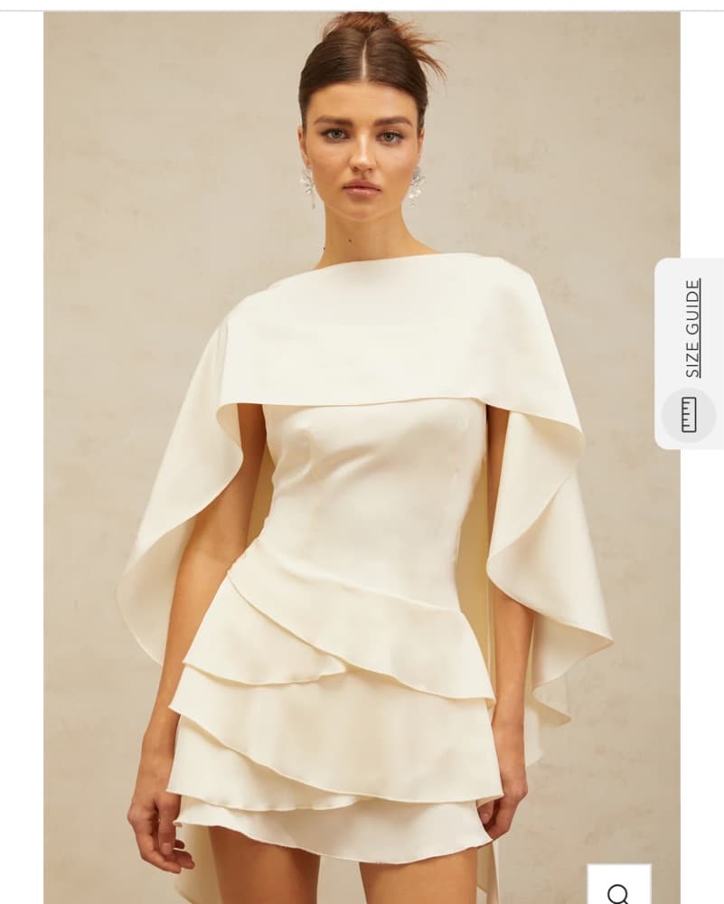 Elegant White Ruffled Mini Dress NWT - Image 2