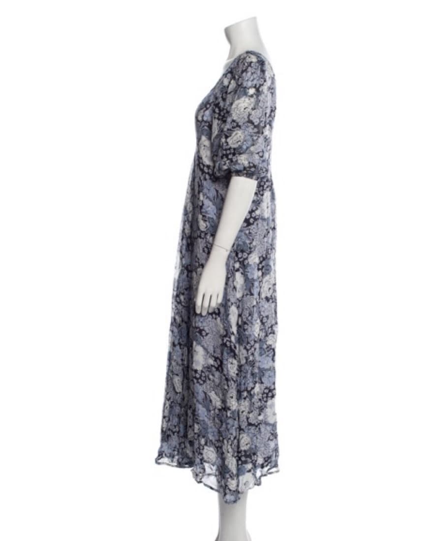 Blue Floral Ganni Dress - Image 2