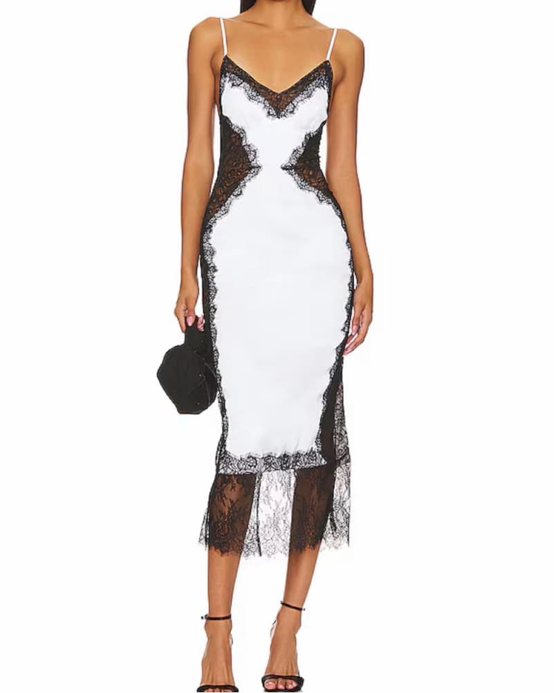 NBD white And Black Midi Dress  - Image 1
