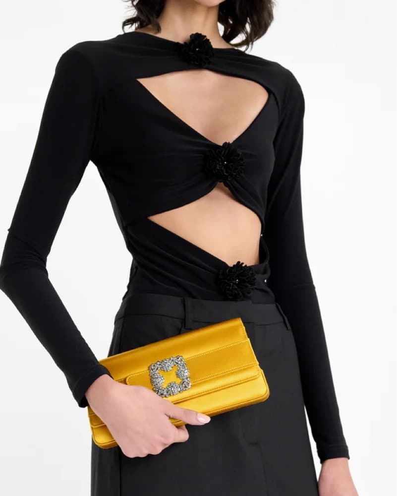 Manolo Blahnik Satin Clutch  - Image 1