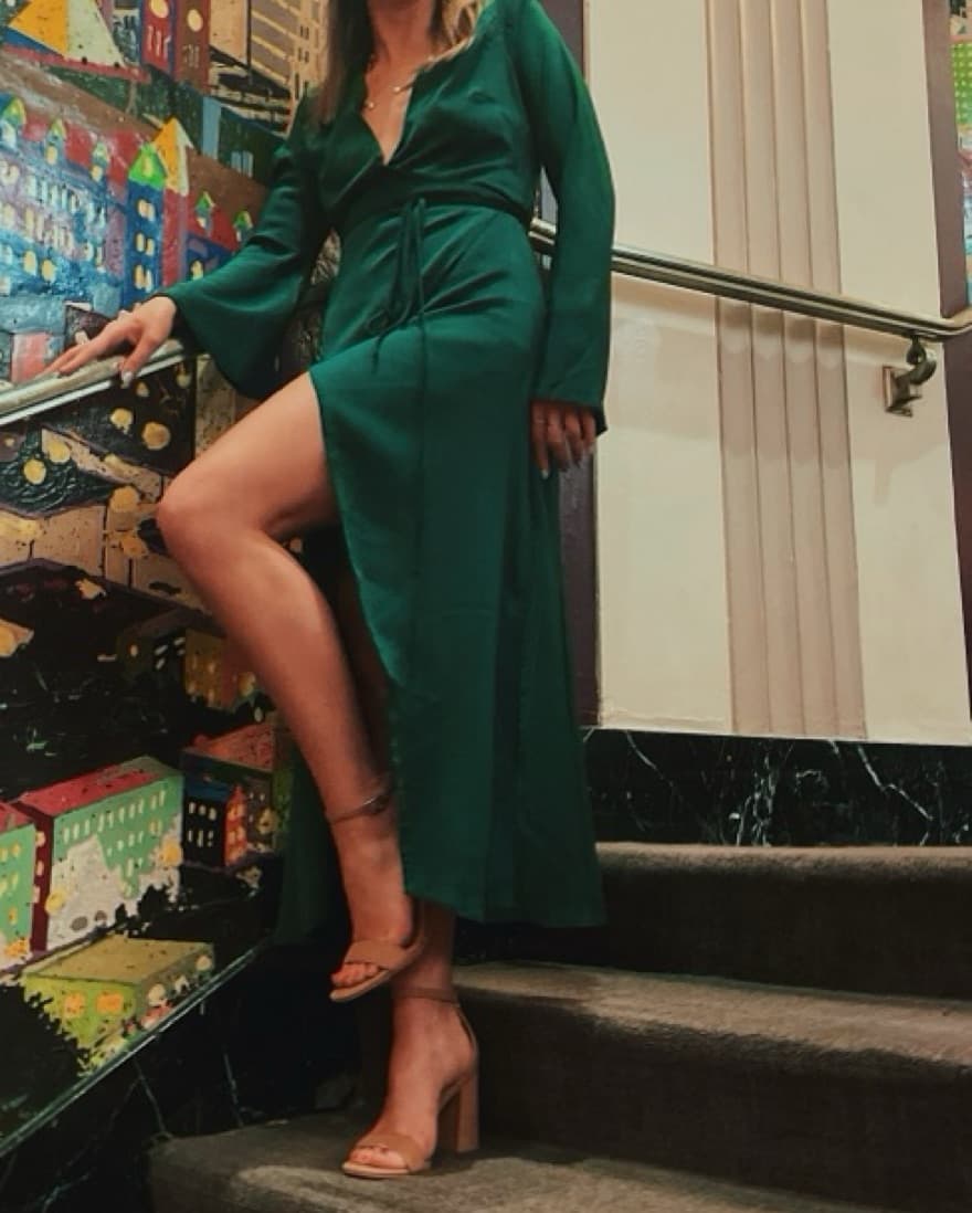 Satin Wrap Dress - Image 4