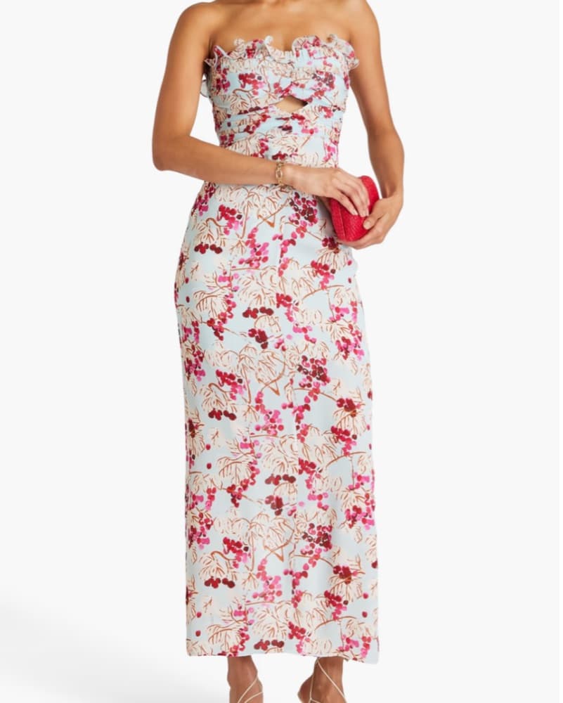 Saloni Floral Maxi Dress - Size 6 - Image 1