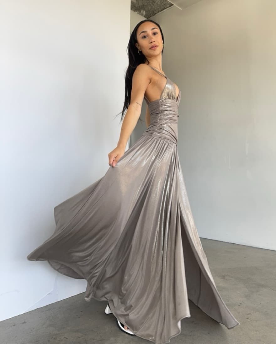PINKO Lamé Flare Dress  - Image 2
