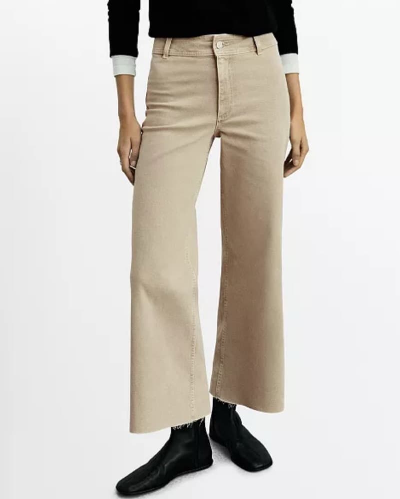Beige Wide-Leg Trousers - Image 4