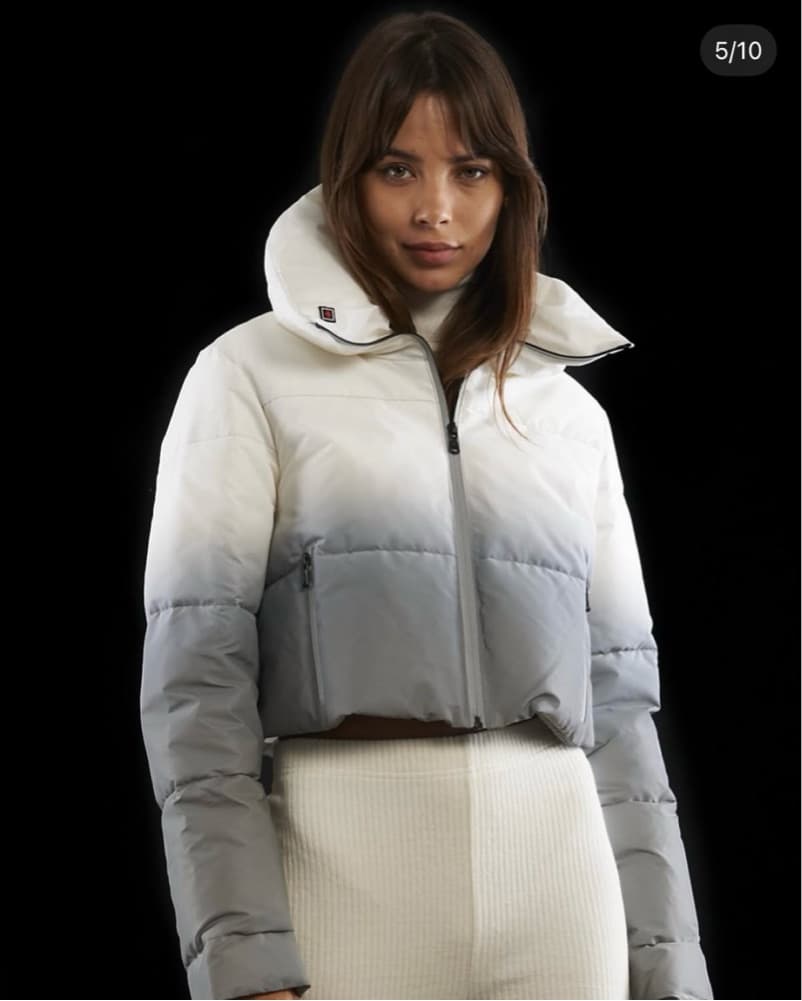 Cropped White Ski Puffer Jacket - Image 5