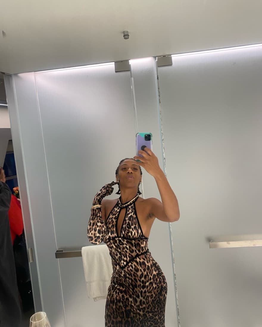 Spotted Cheetah Print Dress With Gloves - Image 1
