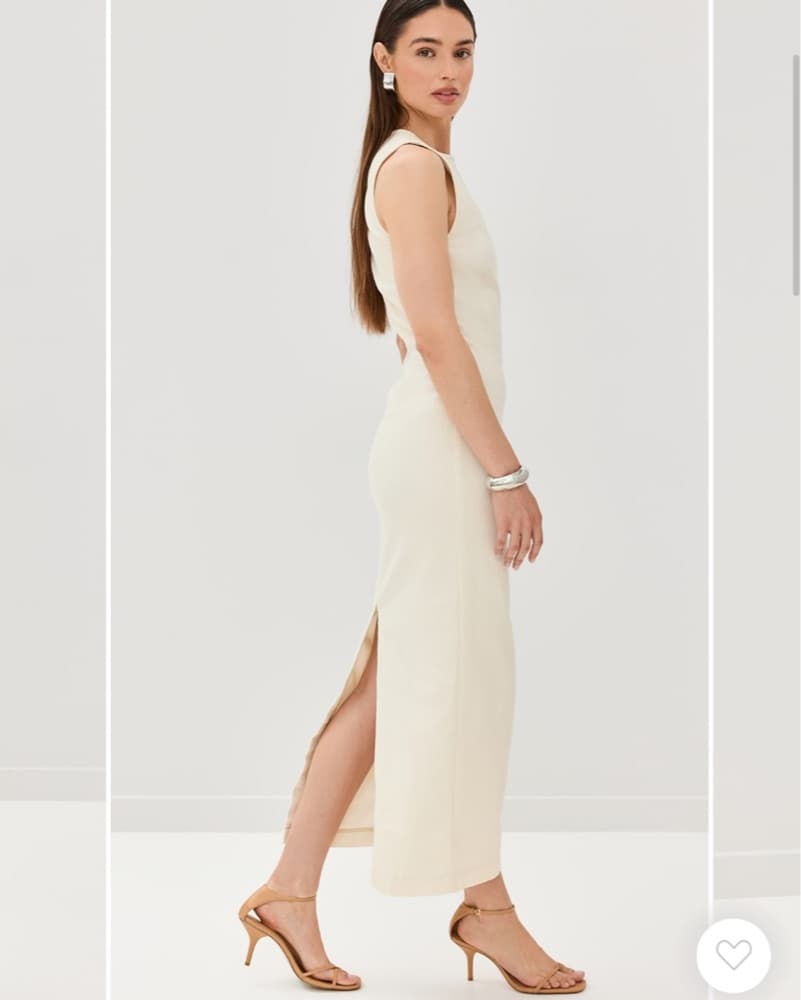 Reformation Ivory Jean Midi Dress - Image 3