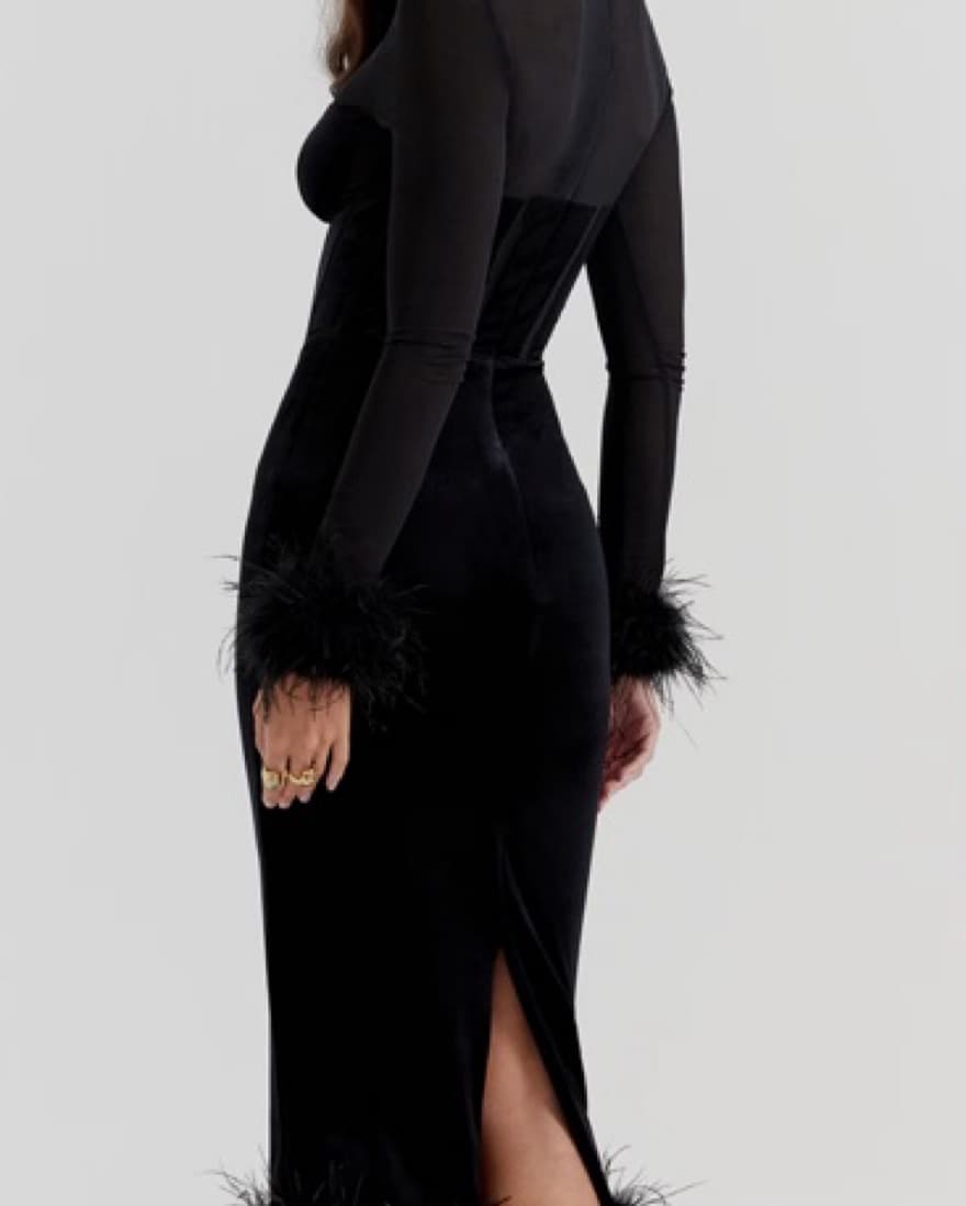 House Of CB Lianna Black Midi Dress  - Image 3