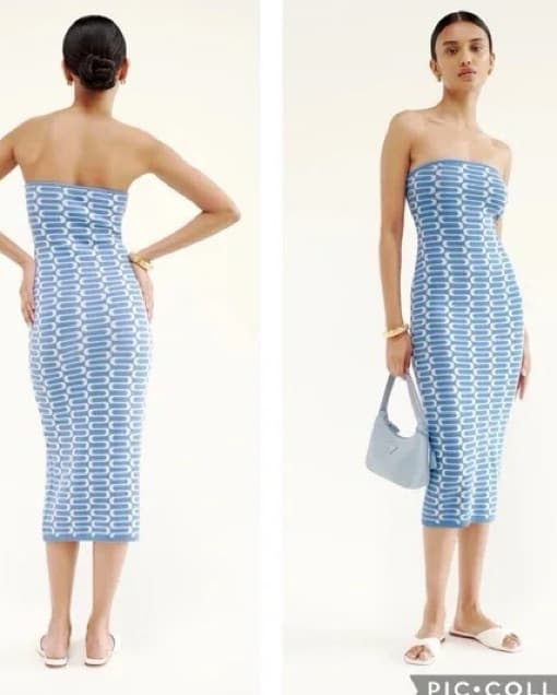 Reformation Blue Knit Midi Dress - Image 2