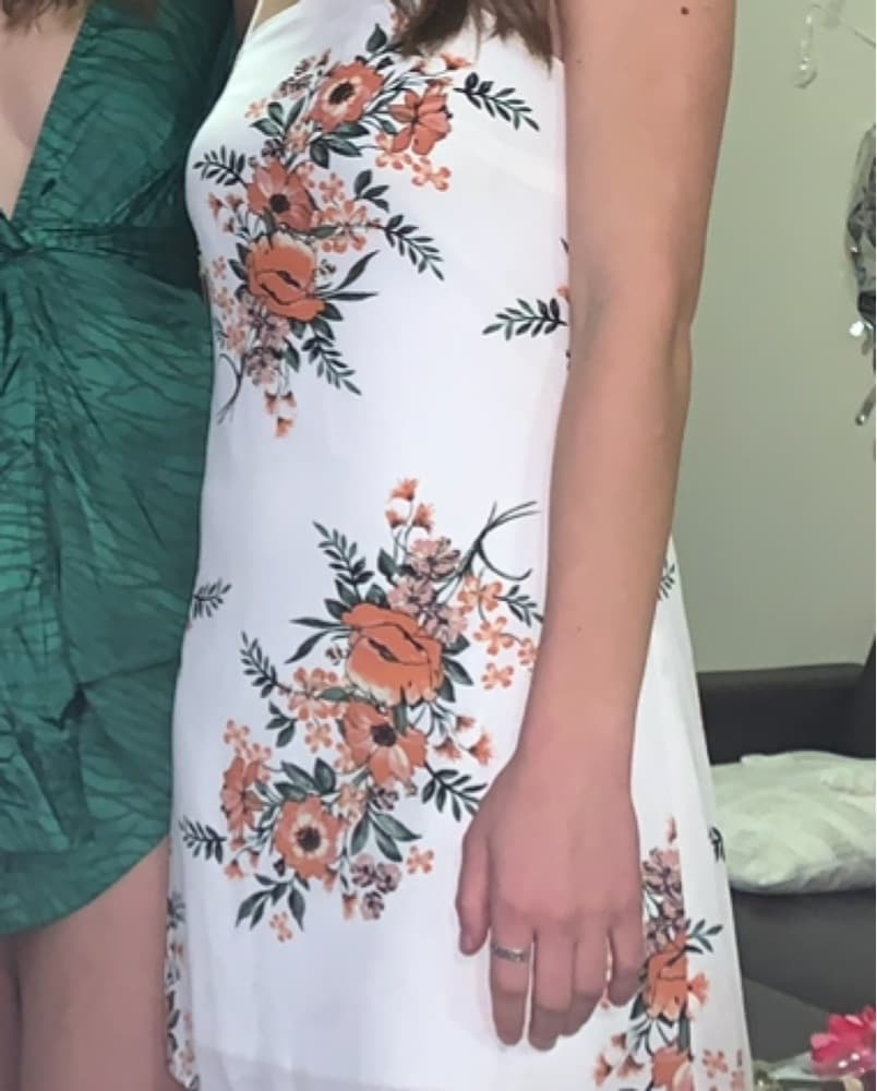 White Floral Mini Dress - Image 2