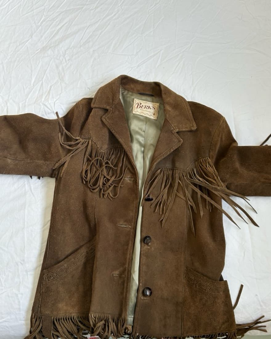 VINTAGE Fringed Suede Jacket by BerksG - Image 1