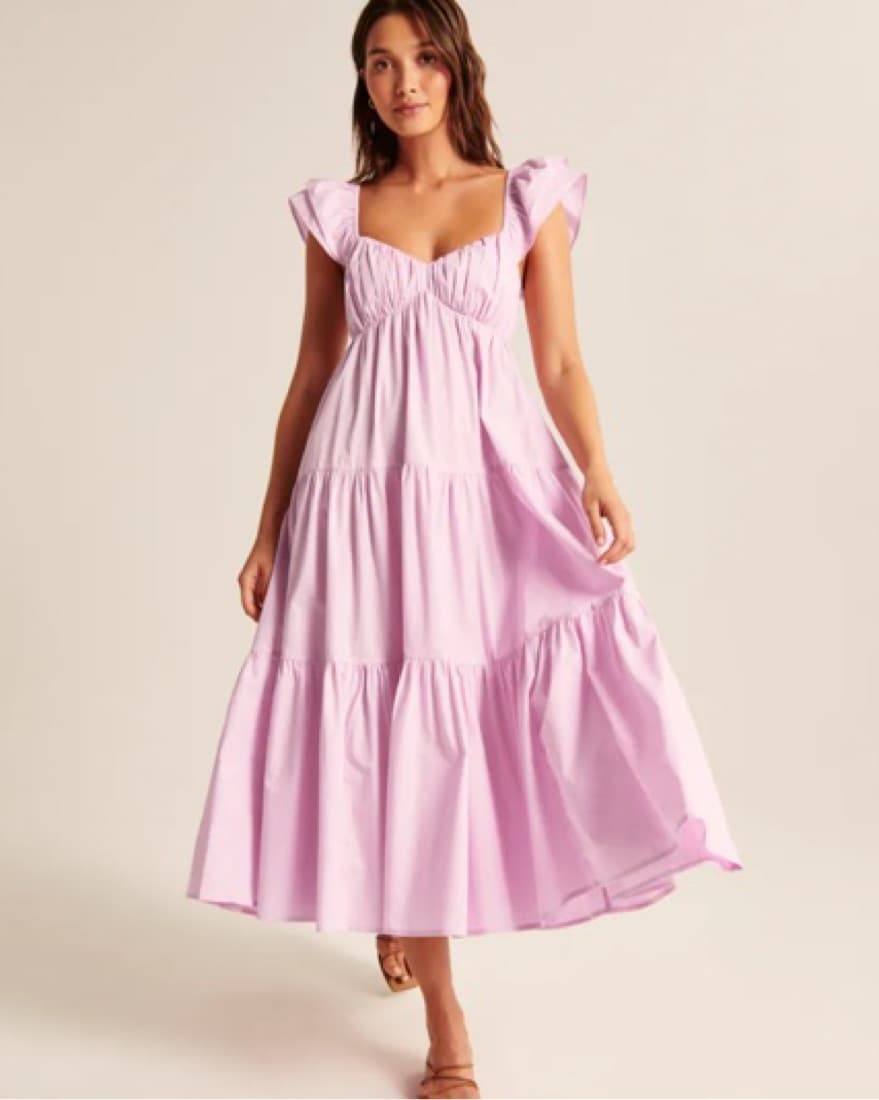 Abercrombie Ruffle Sleeve Midi Dress - Image 1