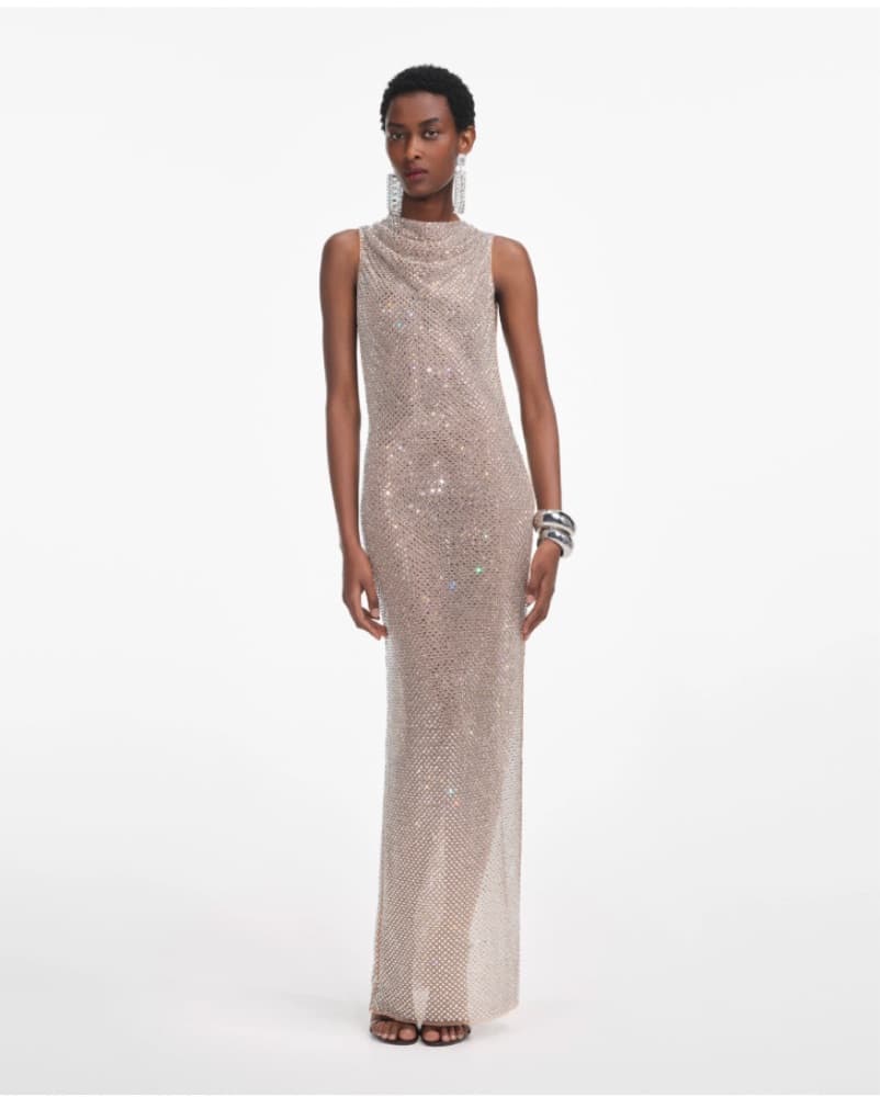Self Portrait Crystal Mesh Gown - Image 1