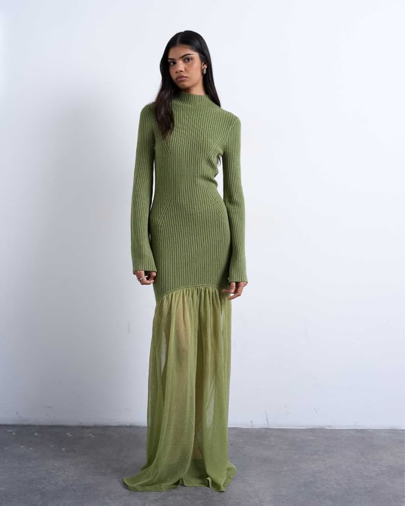 TopShop Green Maxi Dress - Image 1