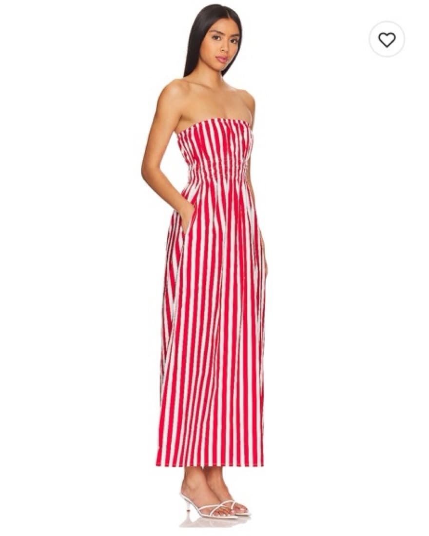 Le Bon Midi Dress In Bayou Stripe Red - Image 1