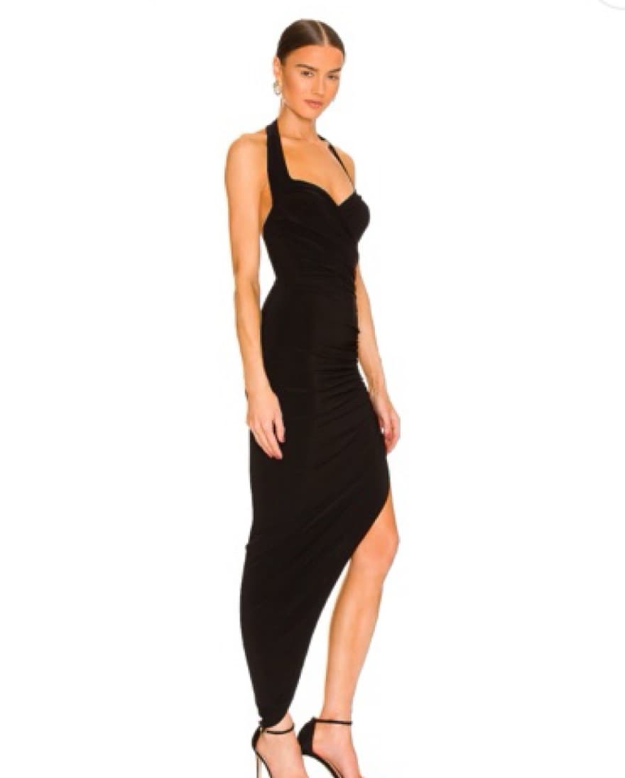 Cayla Side Drape Gown in Black - Image 2