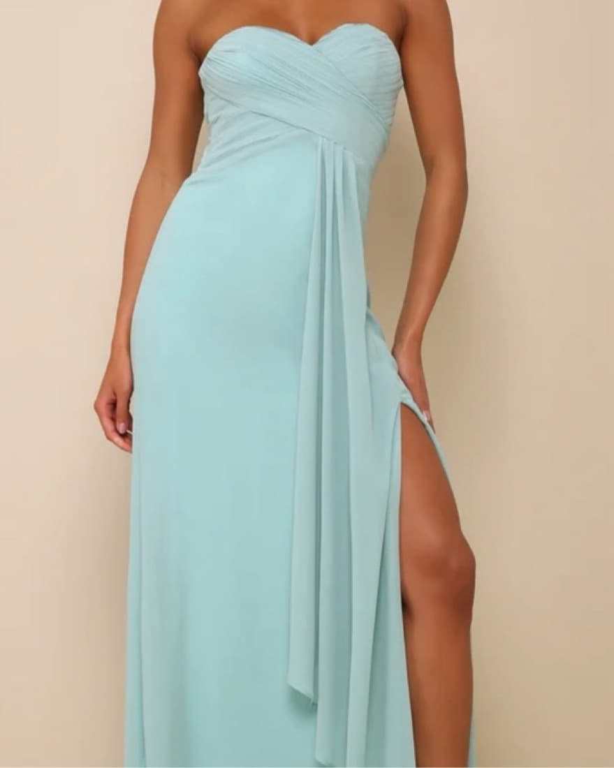 Sage Green Chiffon Dress - Image 1