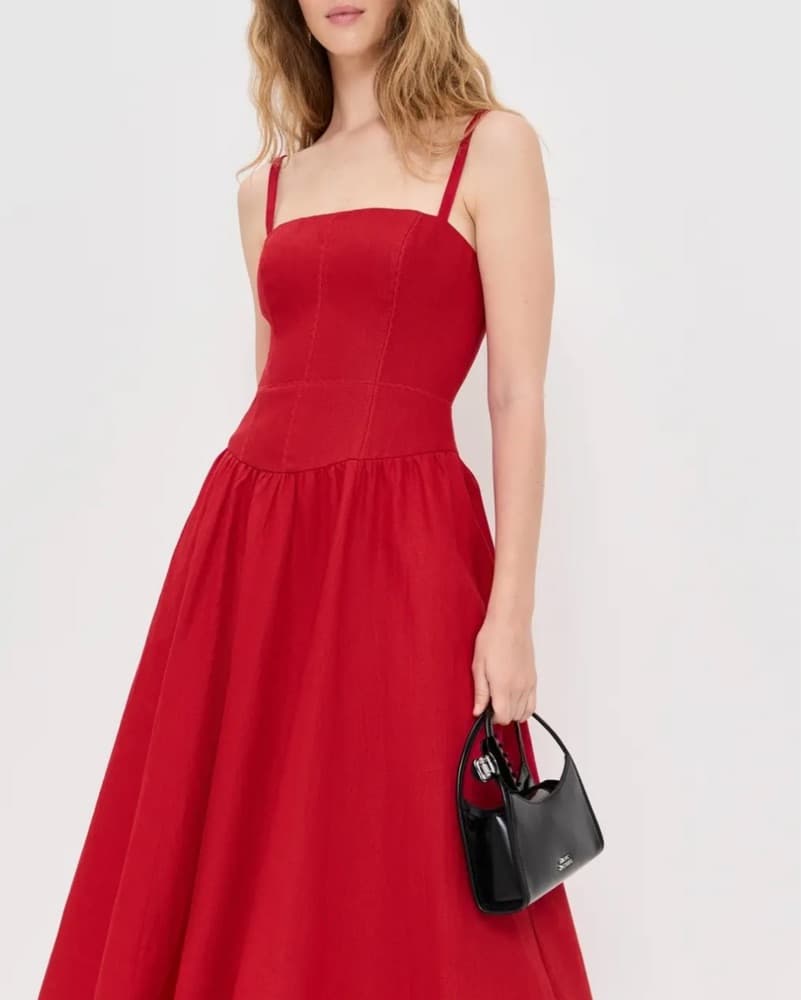 Reformation Katarin Linen Midi Dress - Image 6
