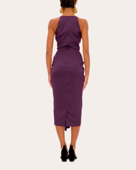 Andrea Iyamah Satin Tie Cutout Dress - Image 2