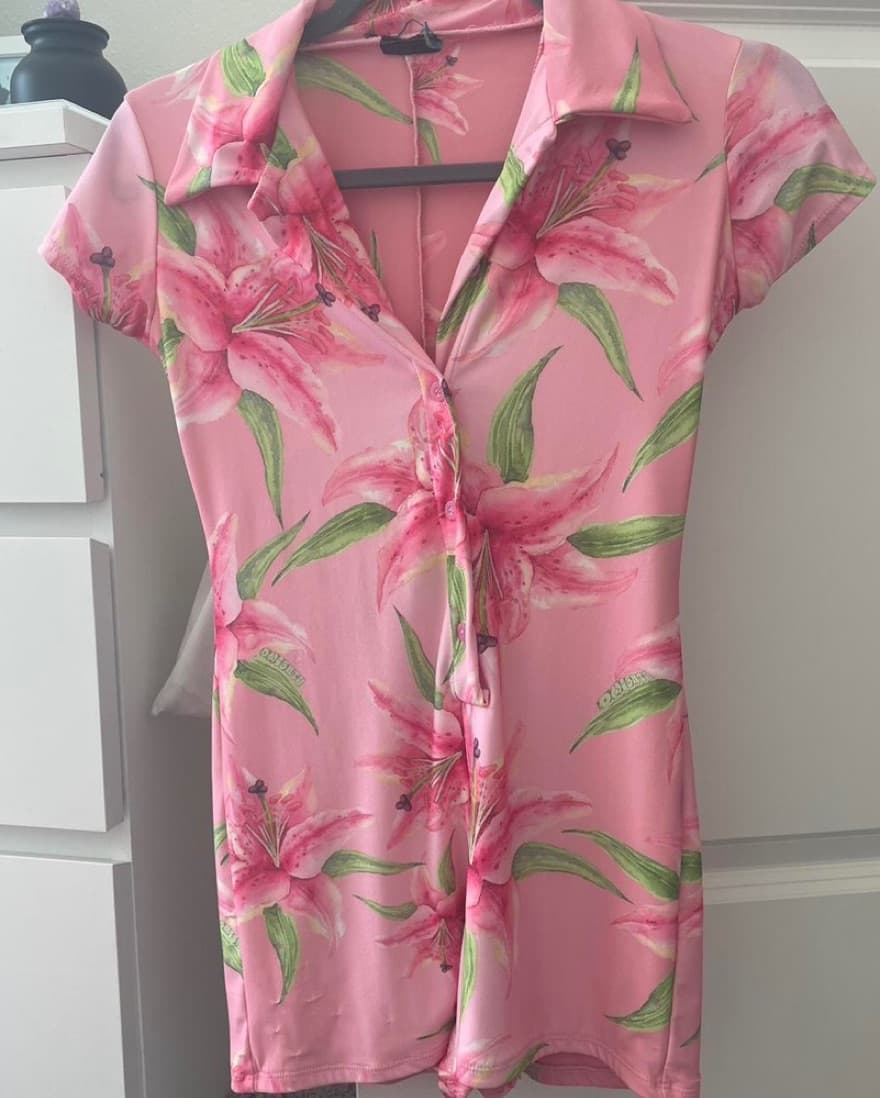 Omighty Pink Lillies Playsuit - Image 2