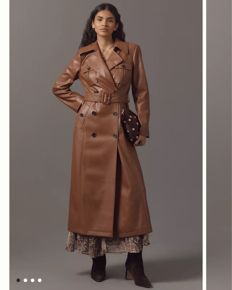 Faux Leather Utility Coat Anthropologie - Image 1