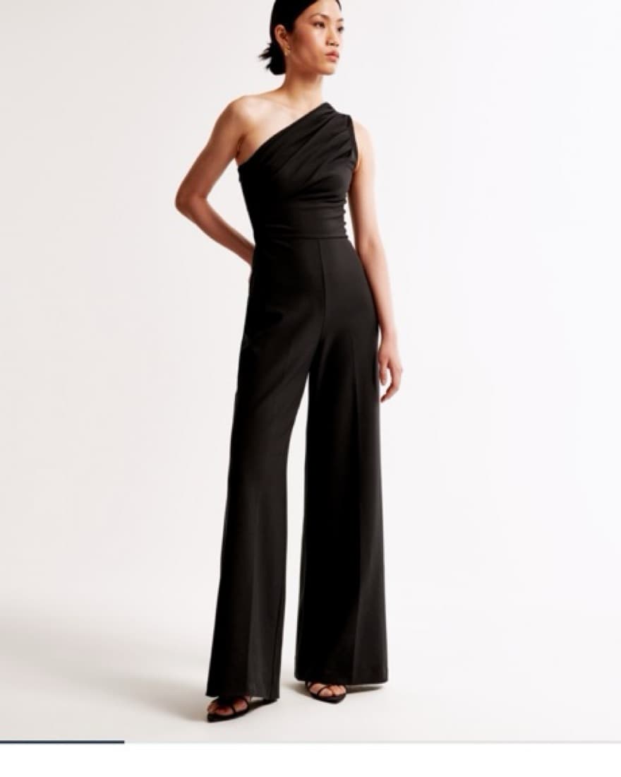 Abercrombie One-Shoulder Crepe Jumpsuit - Image 1