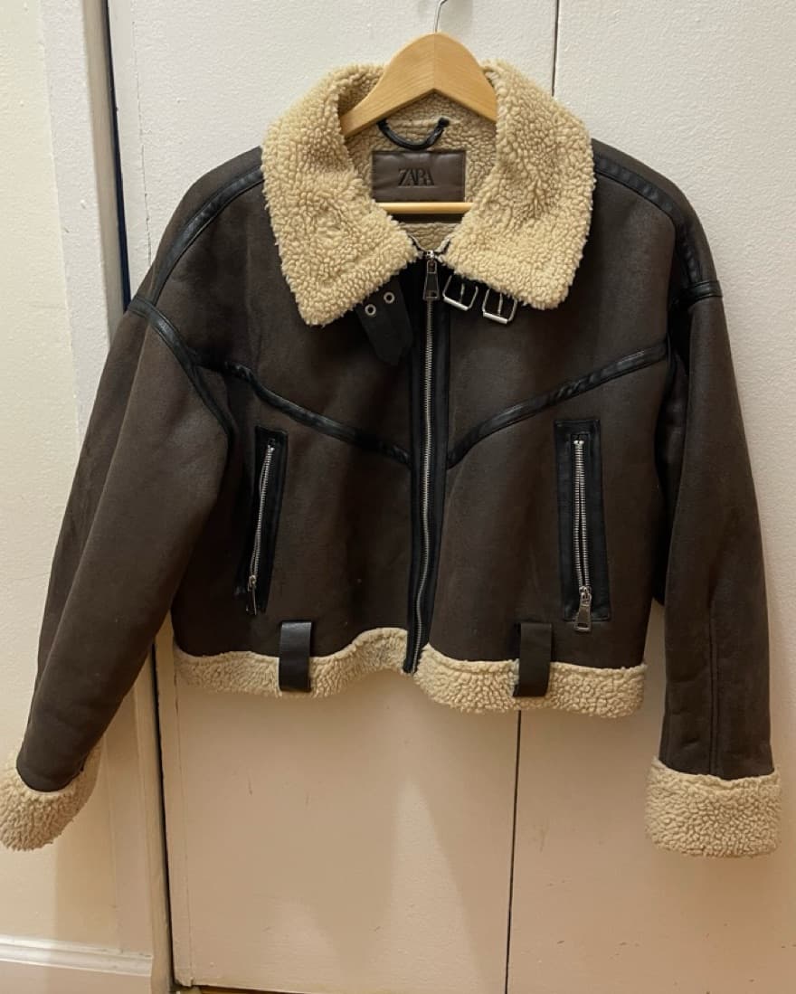 Zara Sherpa Bomber Jacket - Image 2