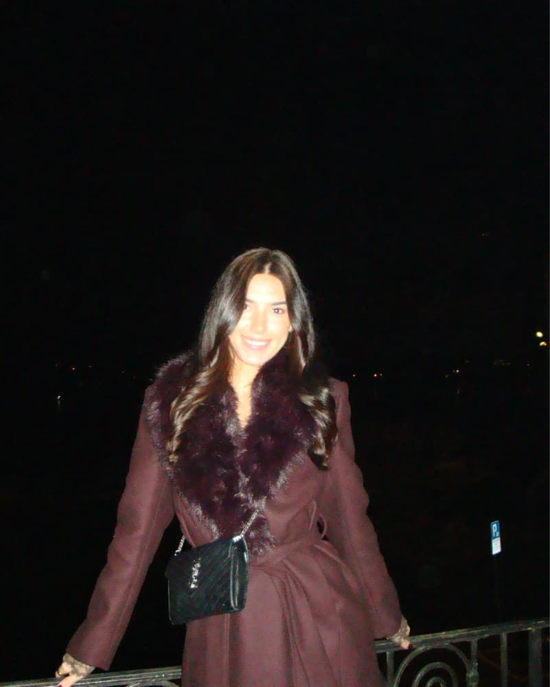Mango Maroon Wool Coat With Fur Collar - Image 1